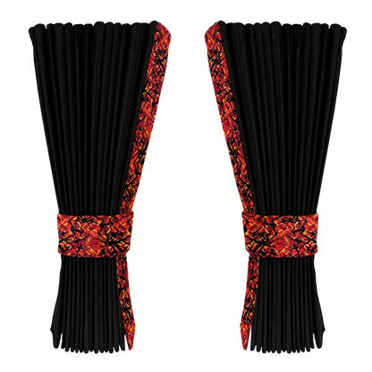 Gardin sort alcantar med plys