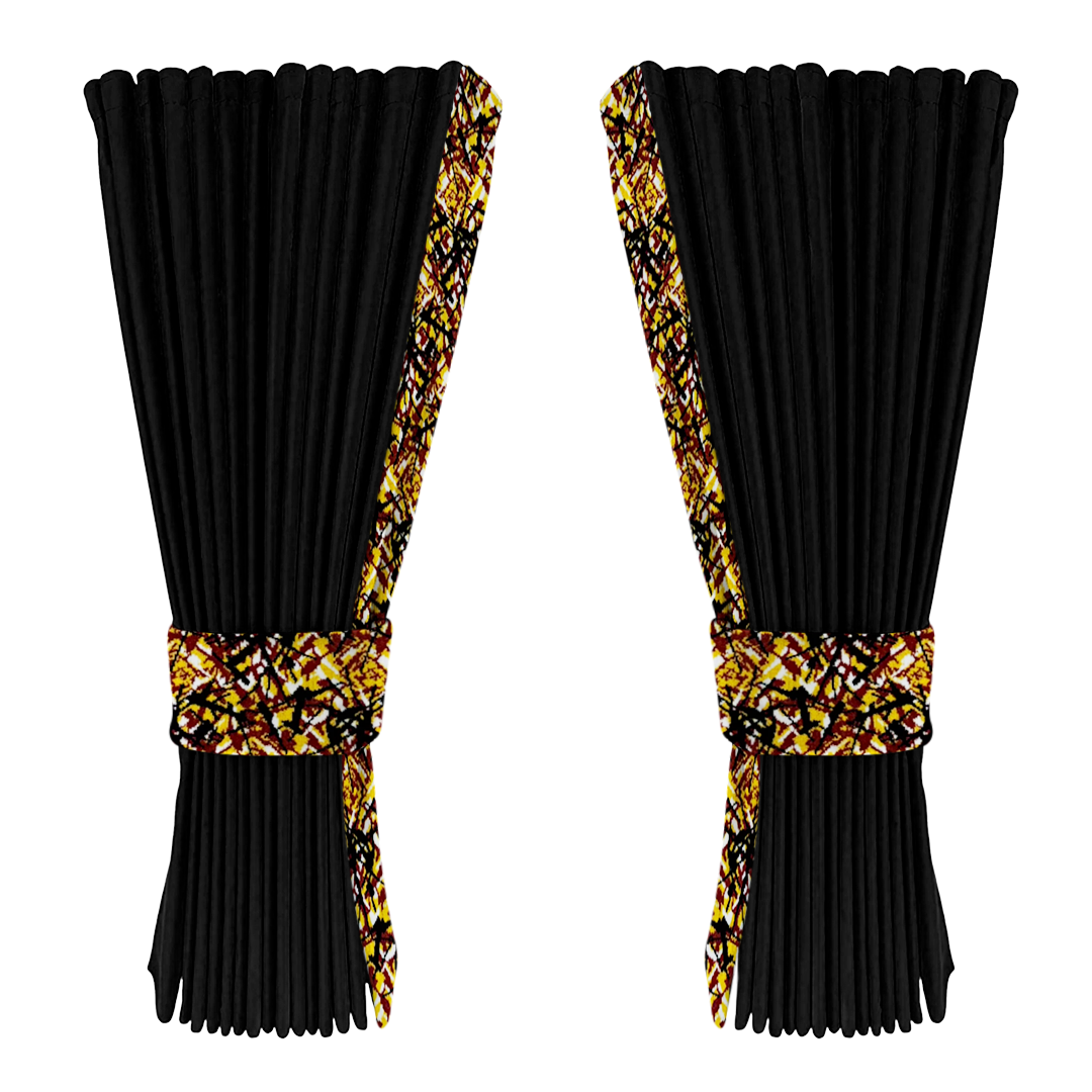 Gardin sort alcantar med plys