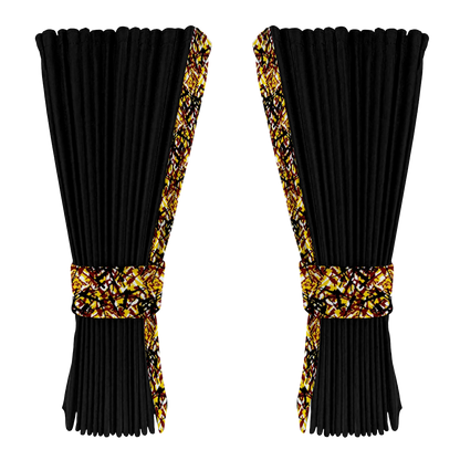 Gardin sort alcantar med plys