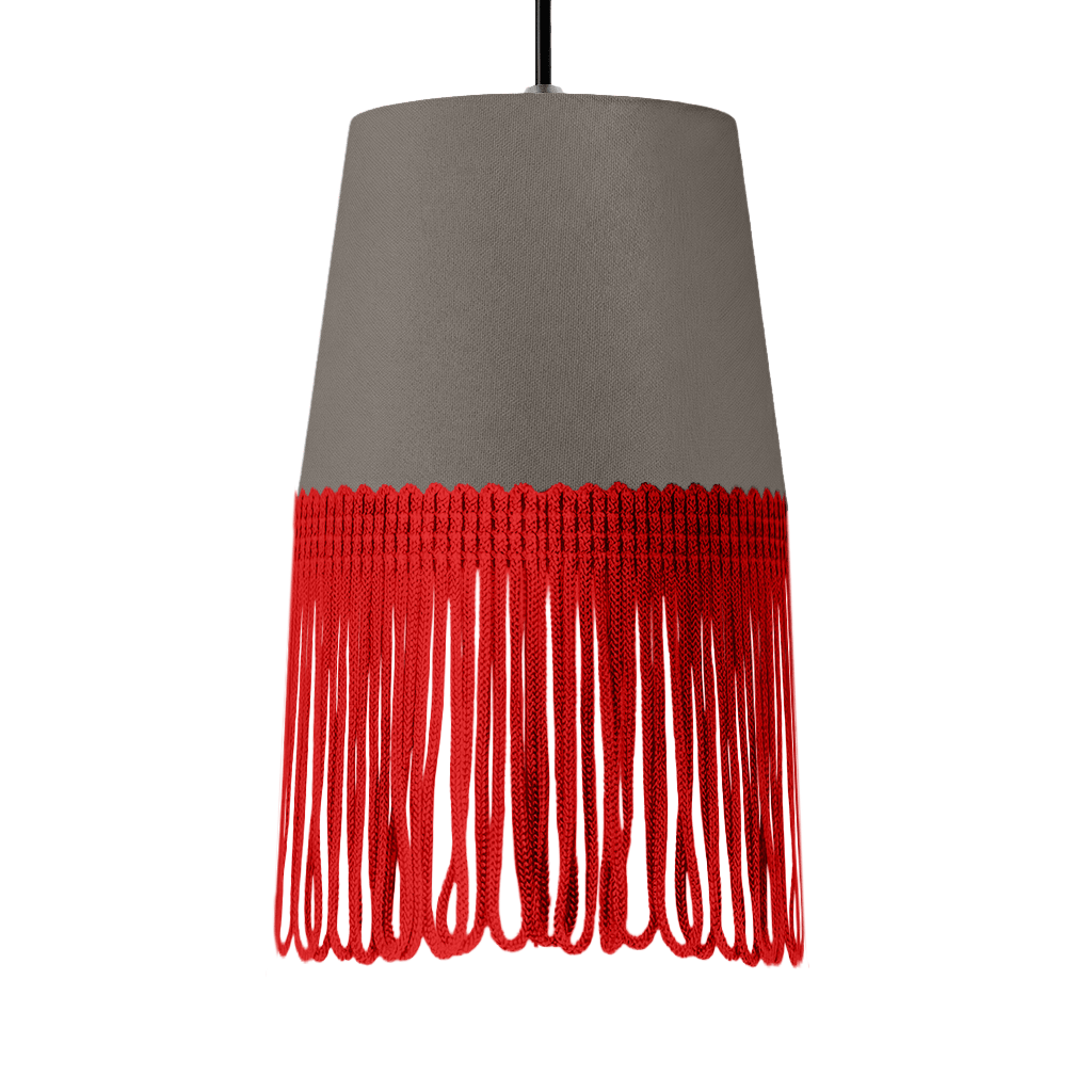 Lampe interiør alcantara askegrå - Rød - KJoF - 5cm - 