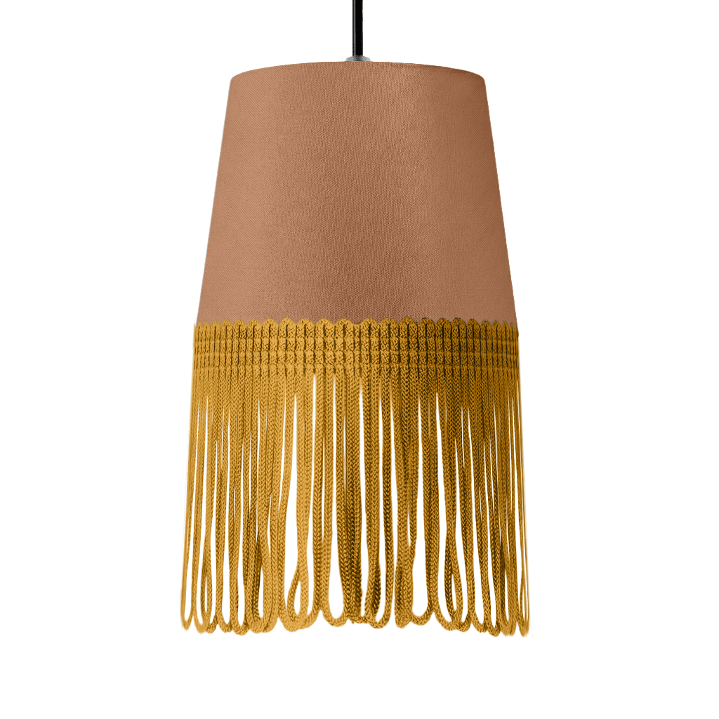 Lampe interiør alcantara brun - Guld - KJoF - 5cm - 