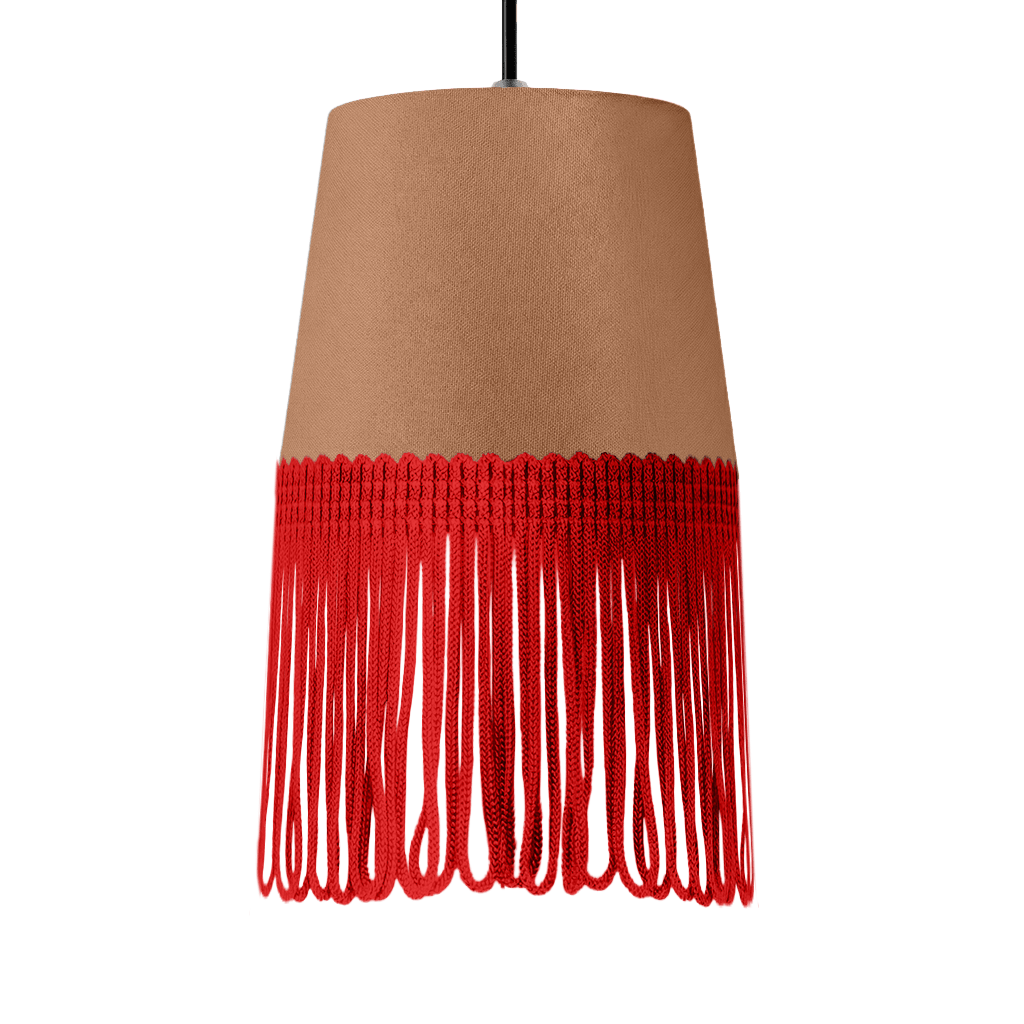 Lampe interiør alcantara brun - Rød - KJoF - 5cm - 