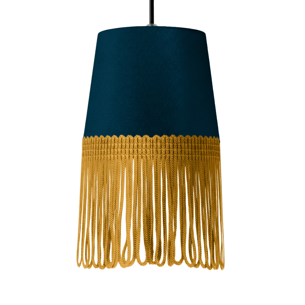 Lampe interiør alcantara denim blå - Guld - KJoF - 5cm - 