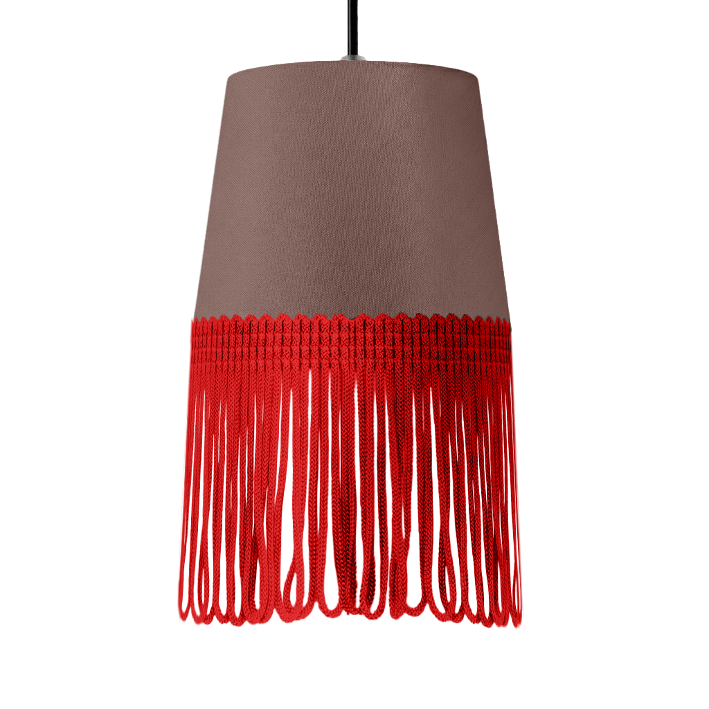 Lampe interiør alcantara elefantgrå - Rød - KJoF - 5cm - 