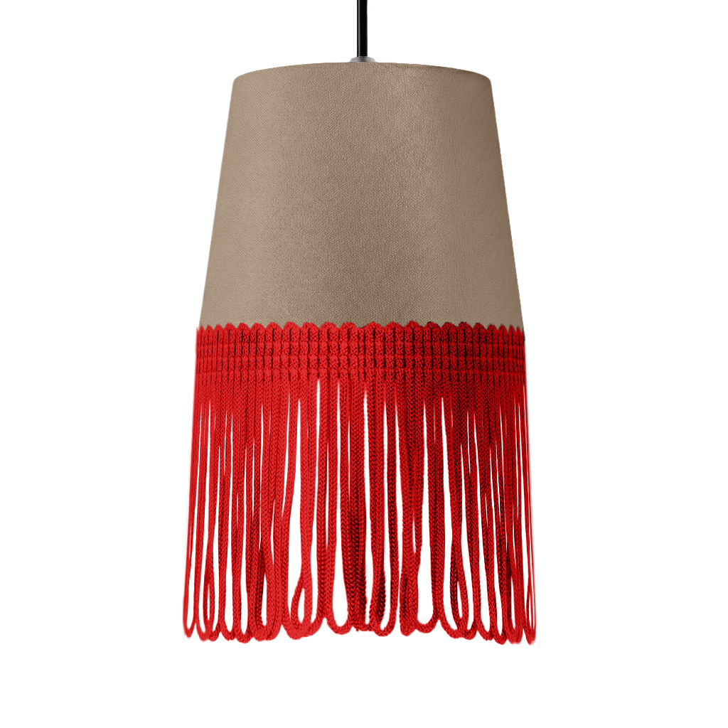 Lampe interiør alcantara fossilgrå - Rød - KJoF - 5cm - 