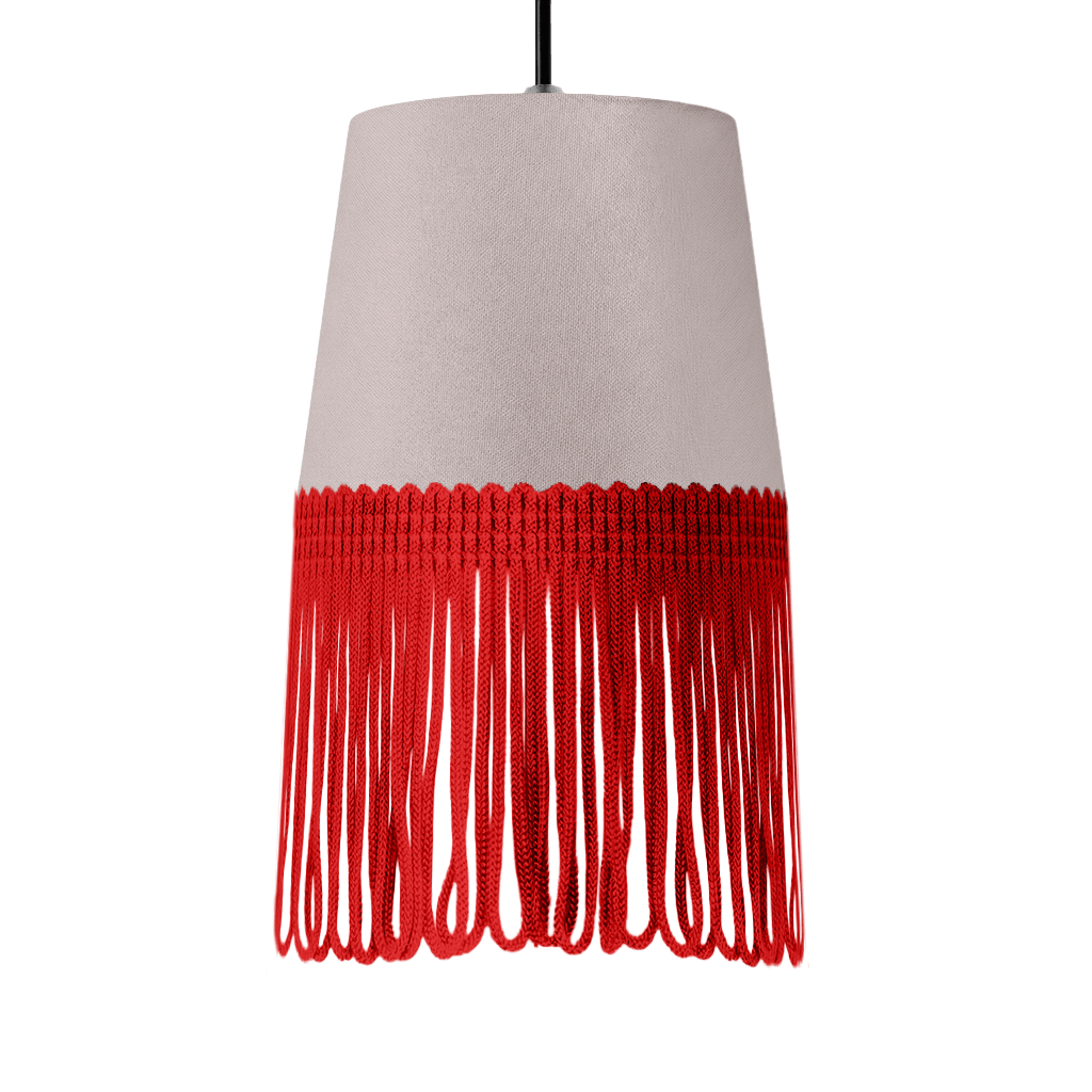 Lampe interiør alcantara grå - Rød - KJoF - 5cm - 
