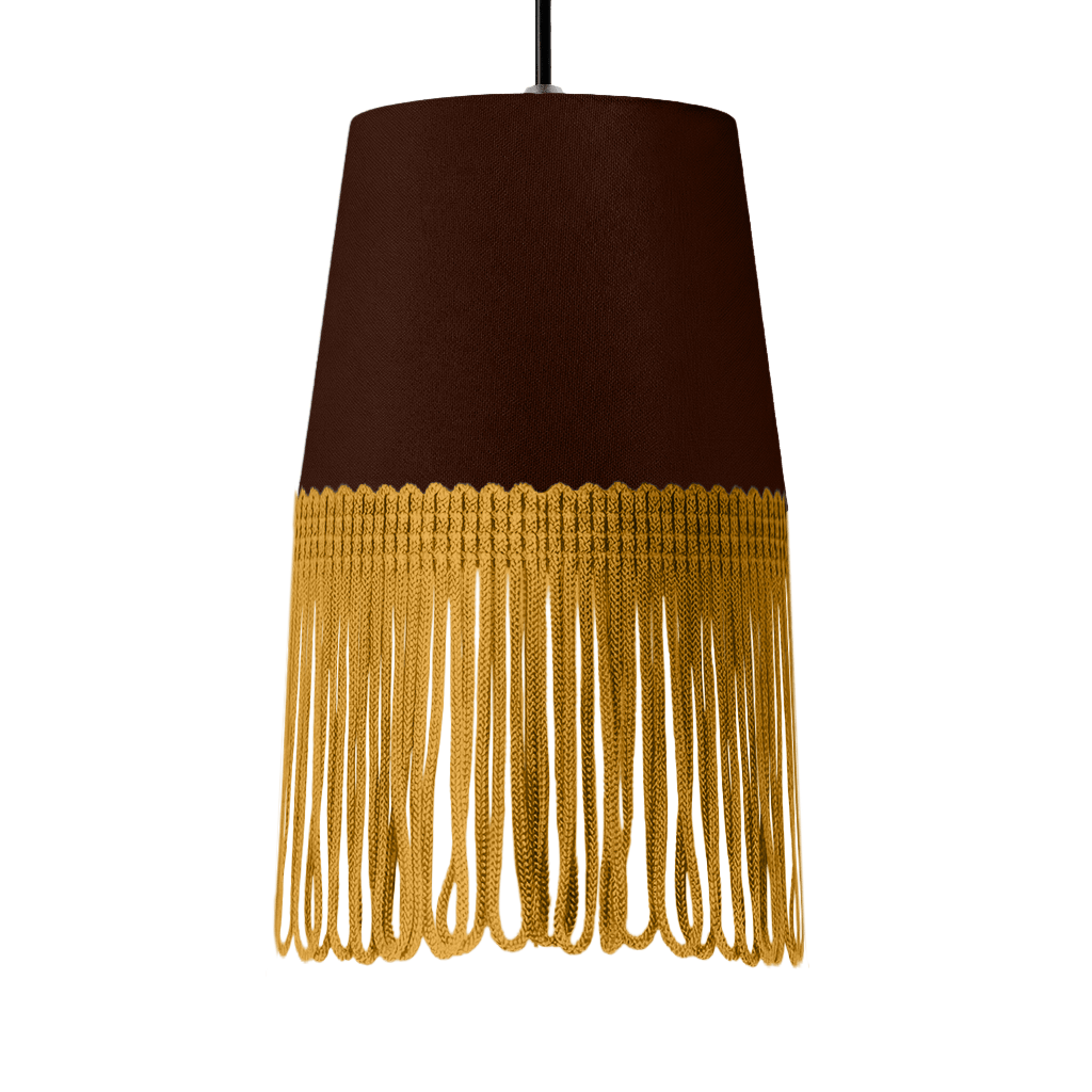 Lampe interiør alcantara kaffebrun - Guld - KJoF - 5cm - 