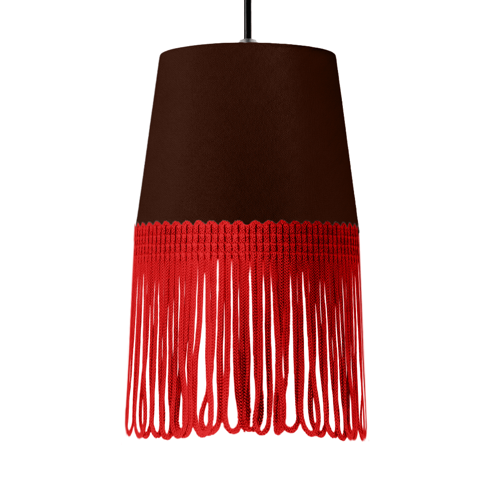 Lampe interiør alcantara kaffebrun - Rød - KJoF - 5cm - 