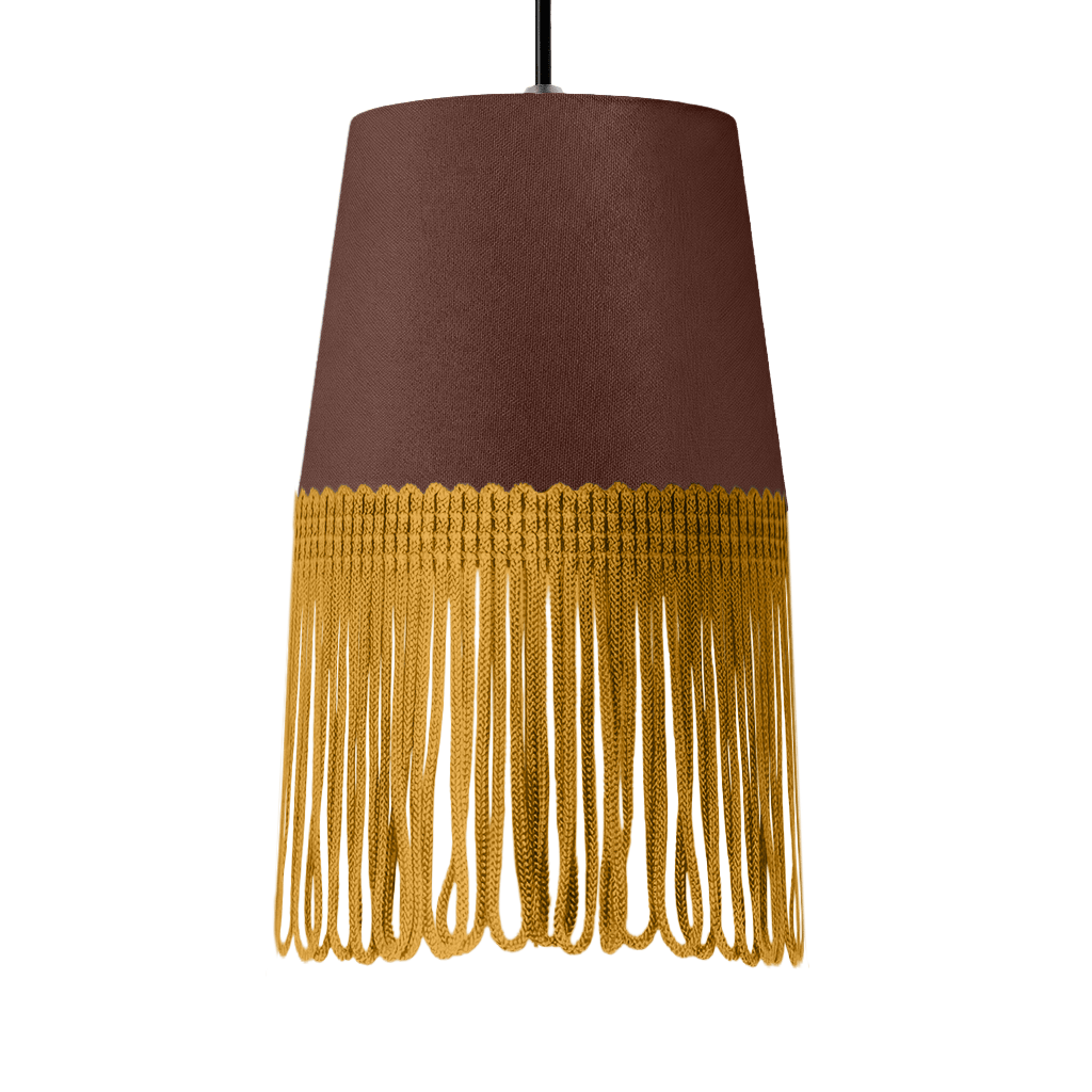 Lampe interiør alcantara mokkabrun - Guld - KJoF - 5cm - 