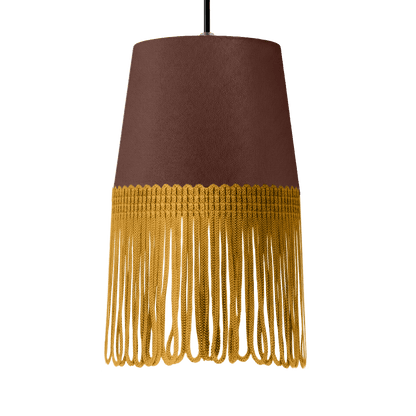 Lampe interiør alcantara mokkabrun - Guld - KJoF - 5cm - 