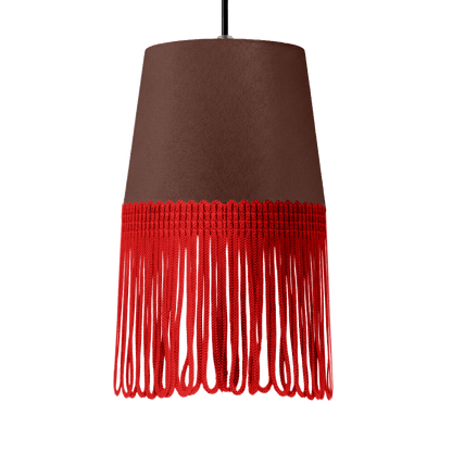 Lampe interiør alcantara mokkabrun - Rød - KJoF - 5cm - 