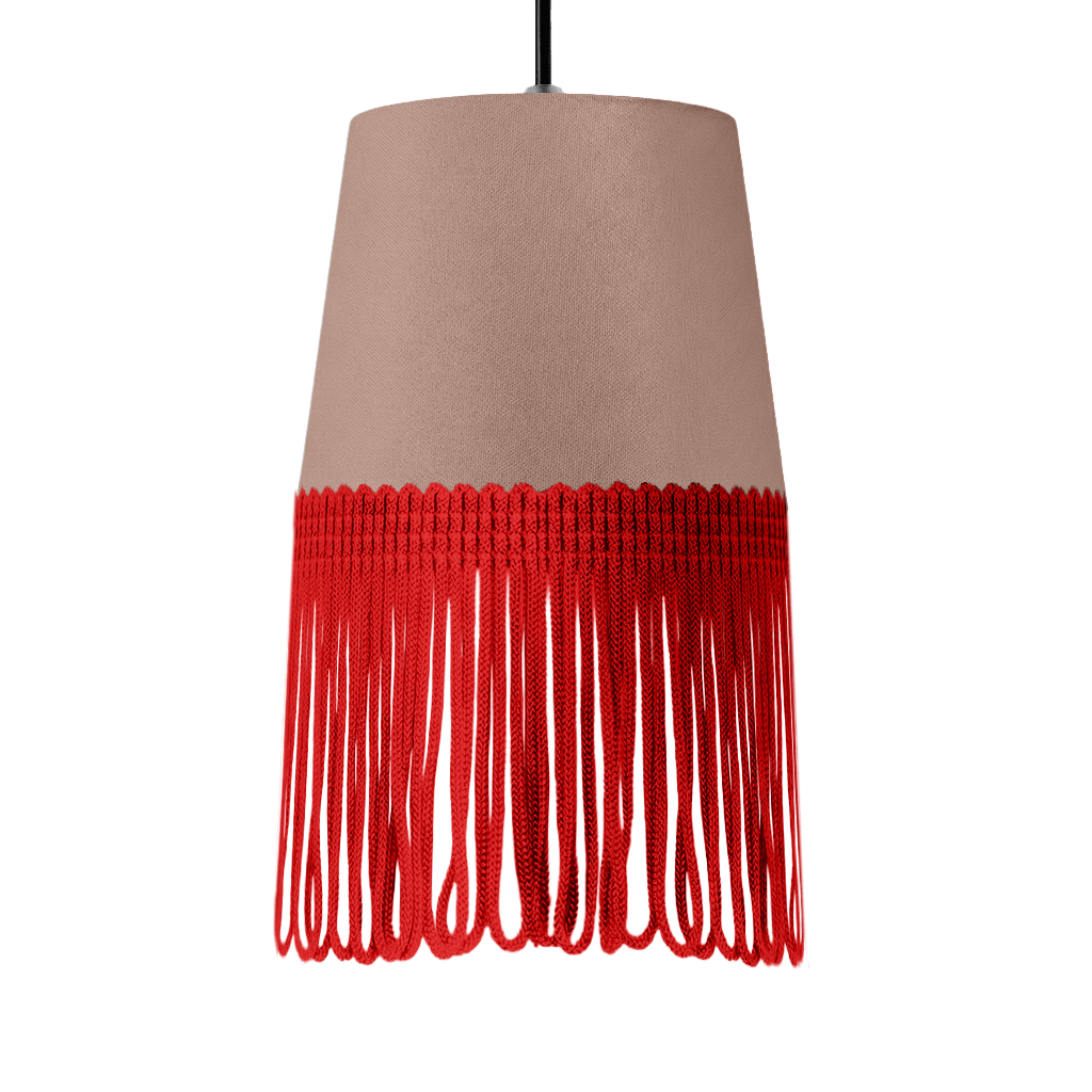 Lampe interiør alcantara puderpink - Rød - KJoF - 5cm - 
