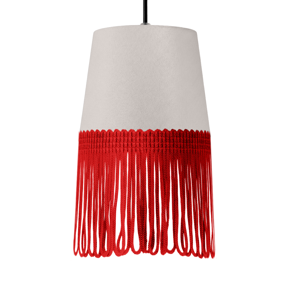 Lampe interiør alcantara sølvgrå - Rød - KJoF - 5cm - 