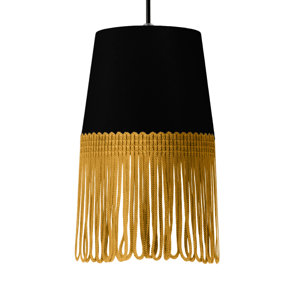 Lampe interiør alcantara sort - Guld - KJoF - 5cm - 