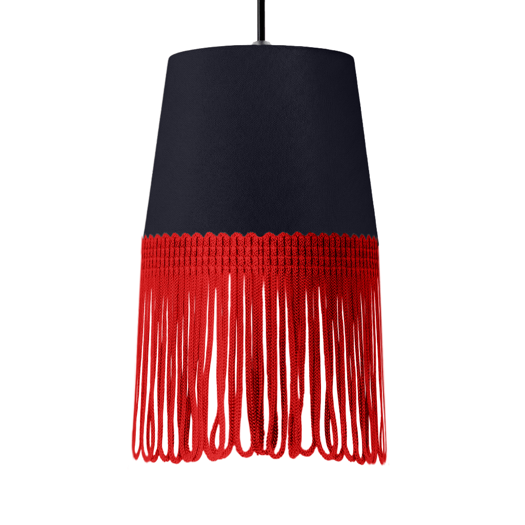 Lampe interiør alcantara stålgrå - Rød - KJoF - 5cm - 