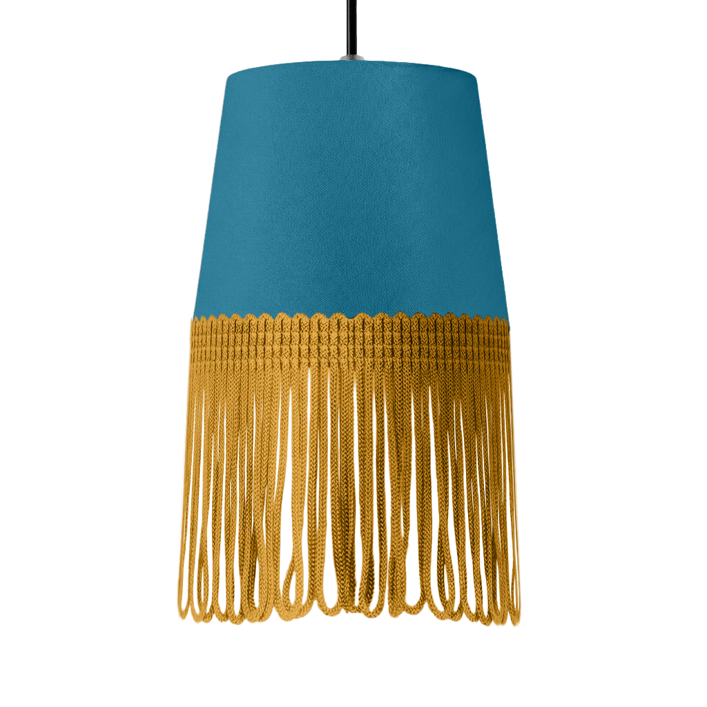 Lampe interiør alcantara tropical blå - Guld - KJoF - 5cm - 