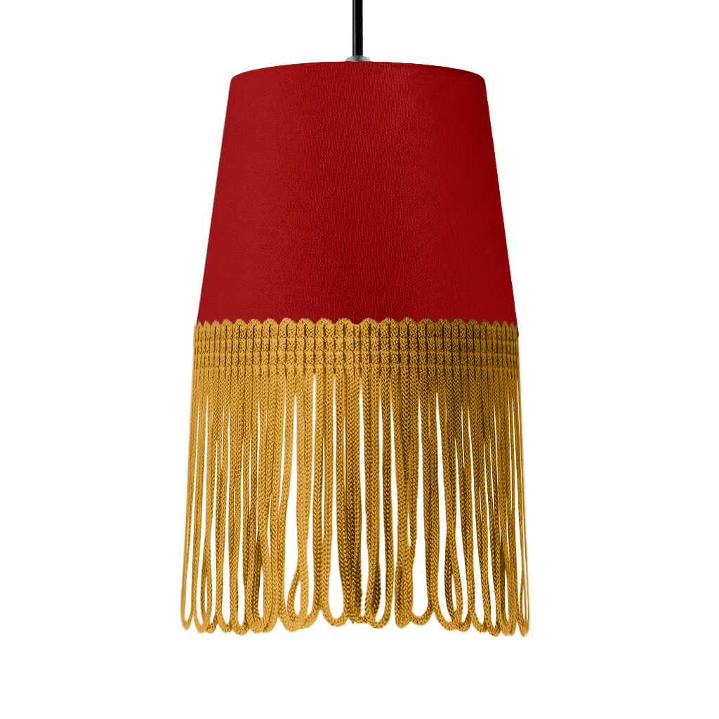 Lampe interiør alcantara vin rød - Guld - KJoF - 5cm - 