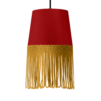 Lampe interiør alcantara vin rød - Guld - KJoF - 5cm - 