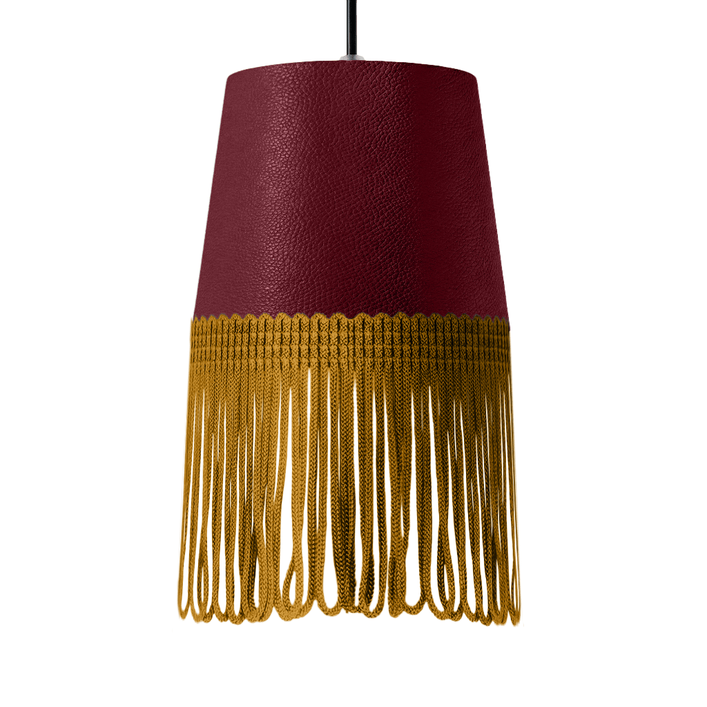 Lampe interiør nappa bordeaux - Guld - KJoF - 5cm - 
