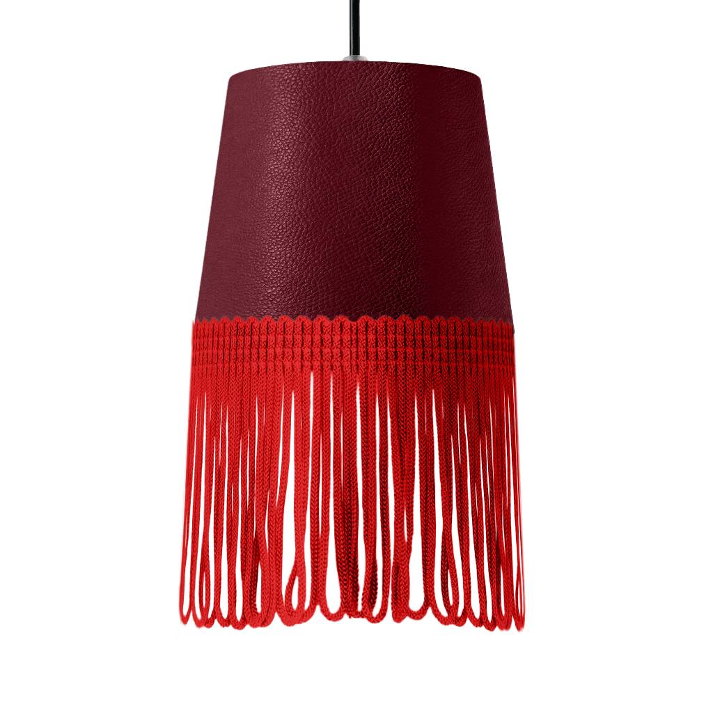 Lampe interiør nappa bordeaux - Rød - KJoF - 5cm - 