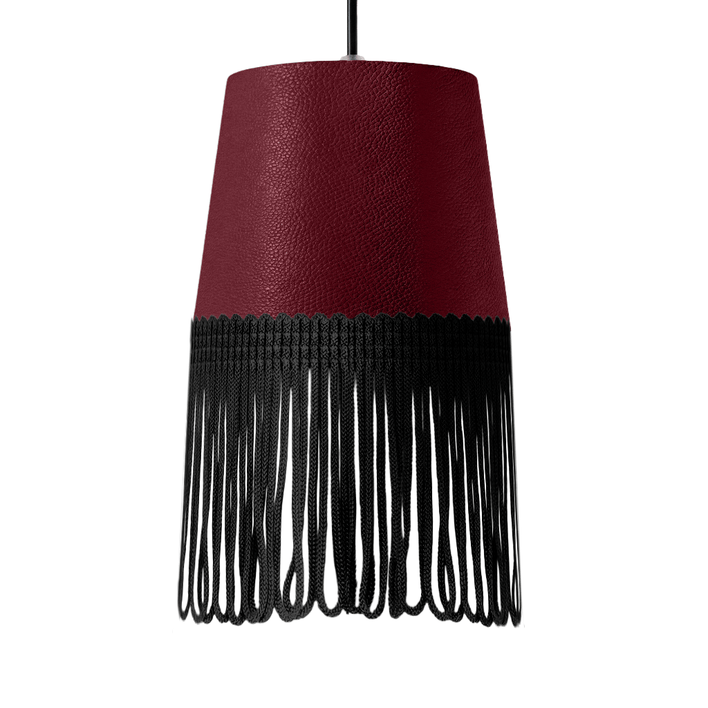 Lampe interiør nappa bordeaux - Sort - KJoF - 5cm - 