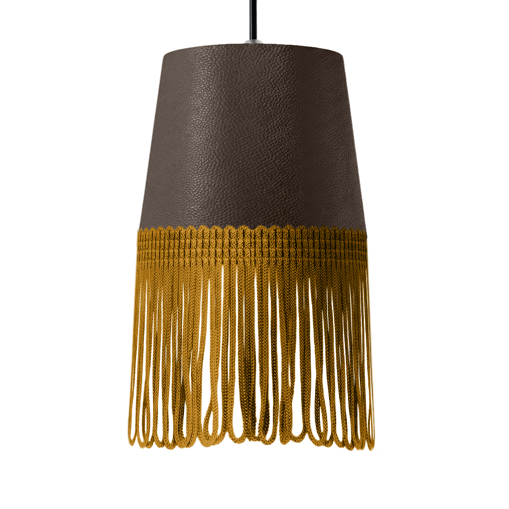 Lampe interiør nappa brun - Guld - KJoF - 5cm - 