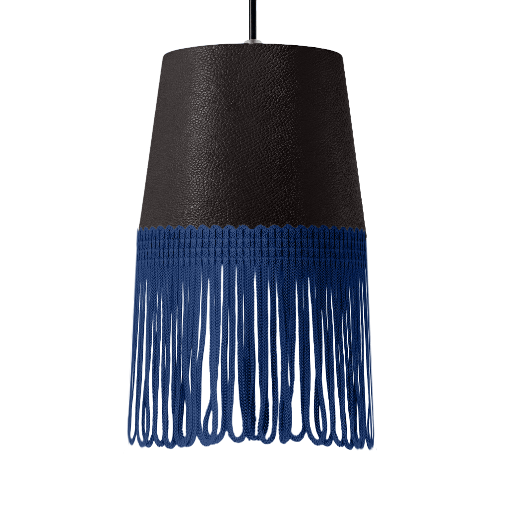 Lampe interiør nappa chokoladebrun - Mørkeblå - KJoF - 5cm - 