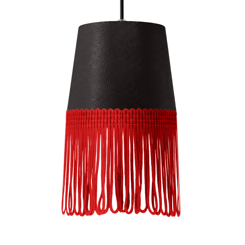Lampe interiør nappa chokoladebrun - Rød - KJoF - 5cm - 