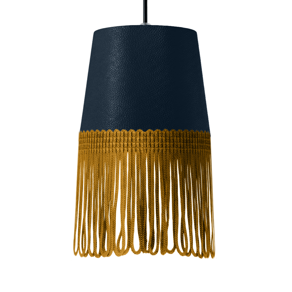 Lampe interiør nappa cobalt blå - Guld - KJoF - 5cm - 
