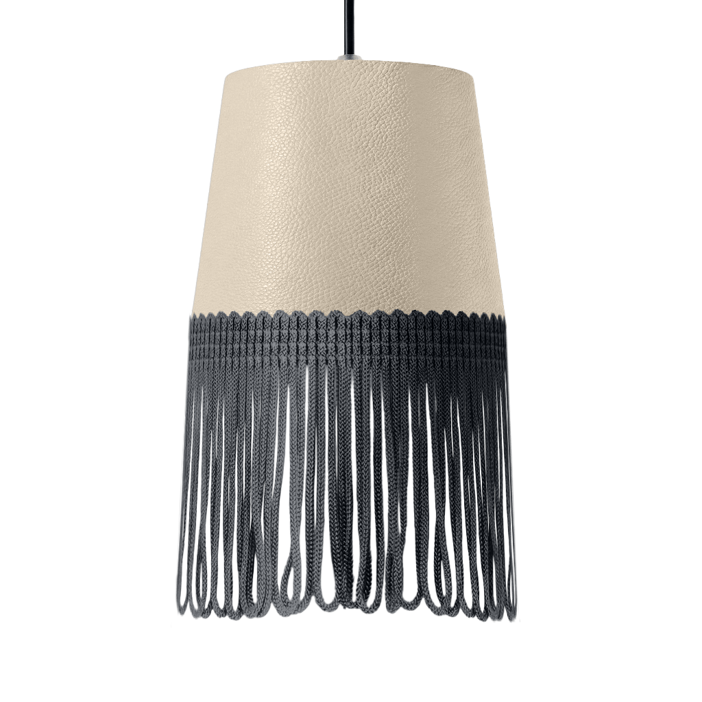 Lampe interiør nappa cream - Mørkegrå - KJoF - 5cm - 