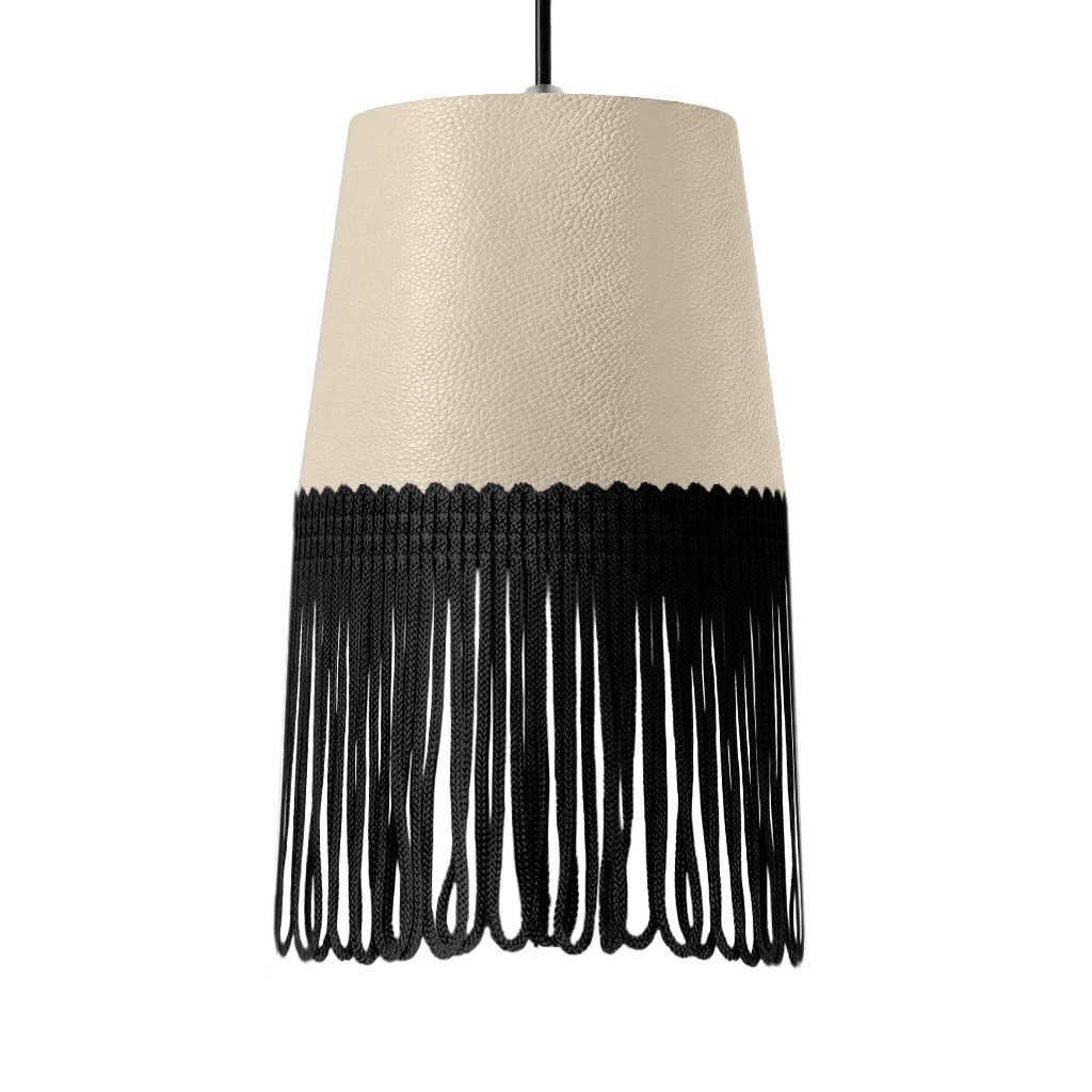 Lampe interiør nappa cream - Sort - KJoF - 5cm - 