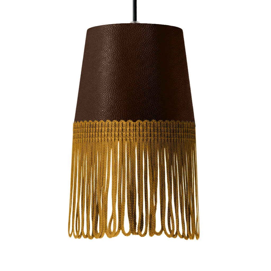 Lampe interiør nappa kaffebrun - Guld - KJoF - 5cm - 