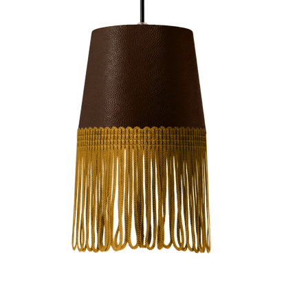Lampe interiør nappa kaffebrun - Guld - KJoF - 5cm - 