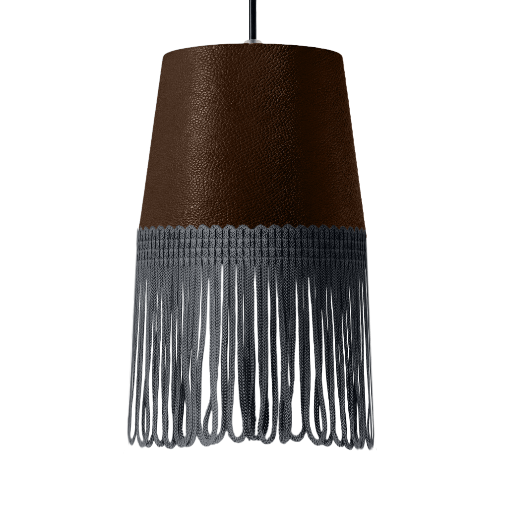 Lampe interiør nappa kaffebrun - Mørkebgrå - KJoF - 5cm - 