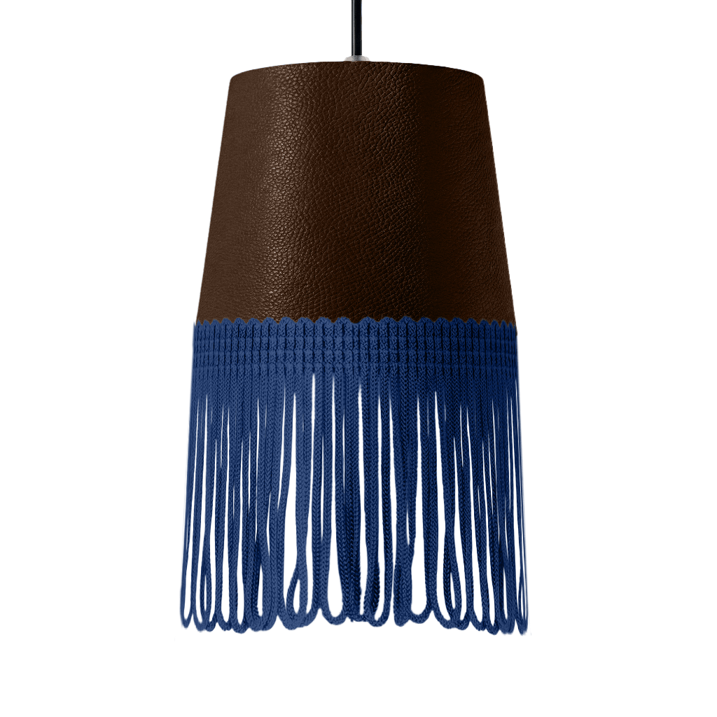 Lampe interiør nappa kaffebrun - Mørkeblå - KJoF - 5cm - 