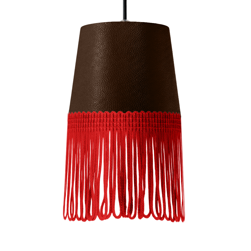 Lampe interiør nappa kaffebrun - Rød - KJoF - 5cm - 