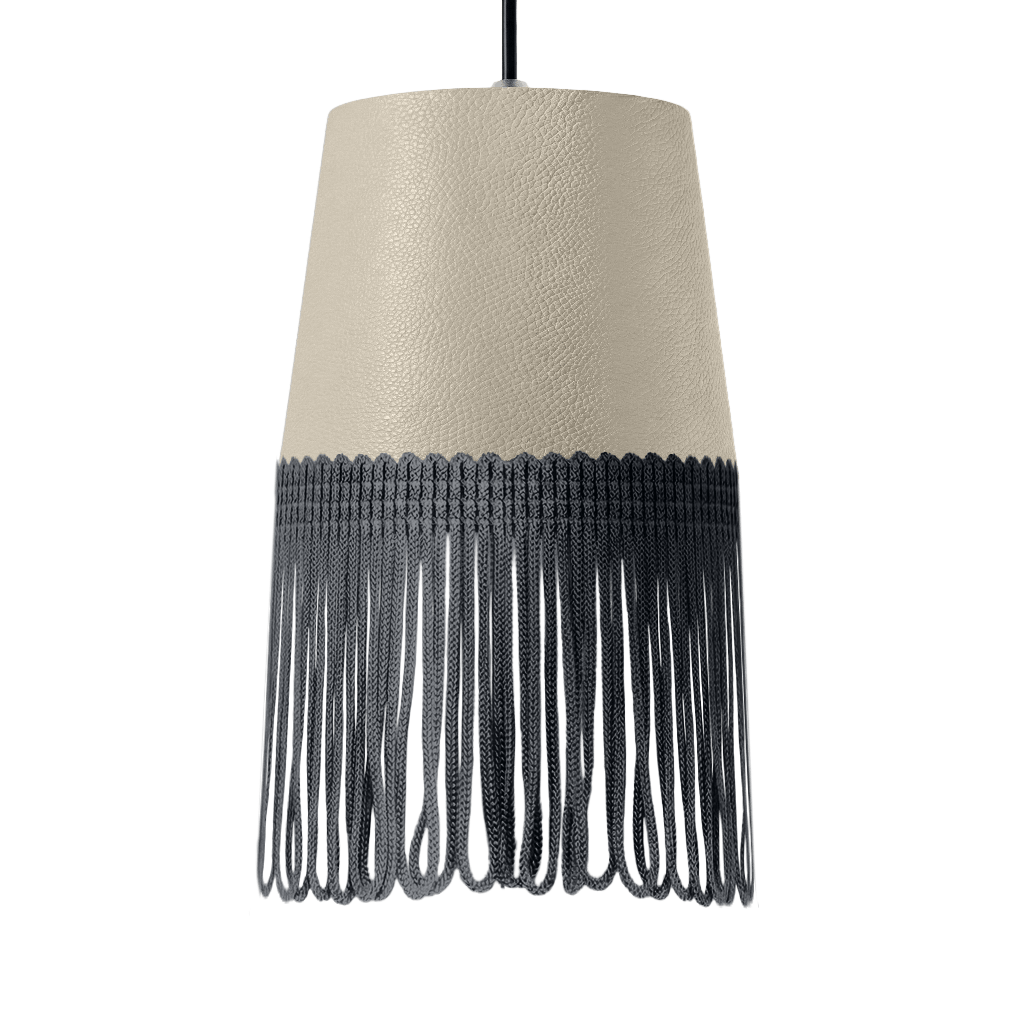 Lampe interiør nappa lys beige - Mørkegrå - KJoF - 5cm - 