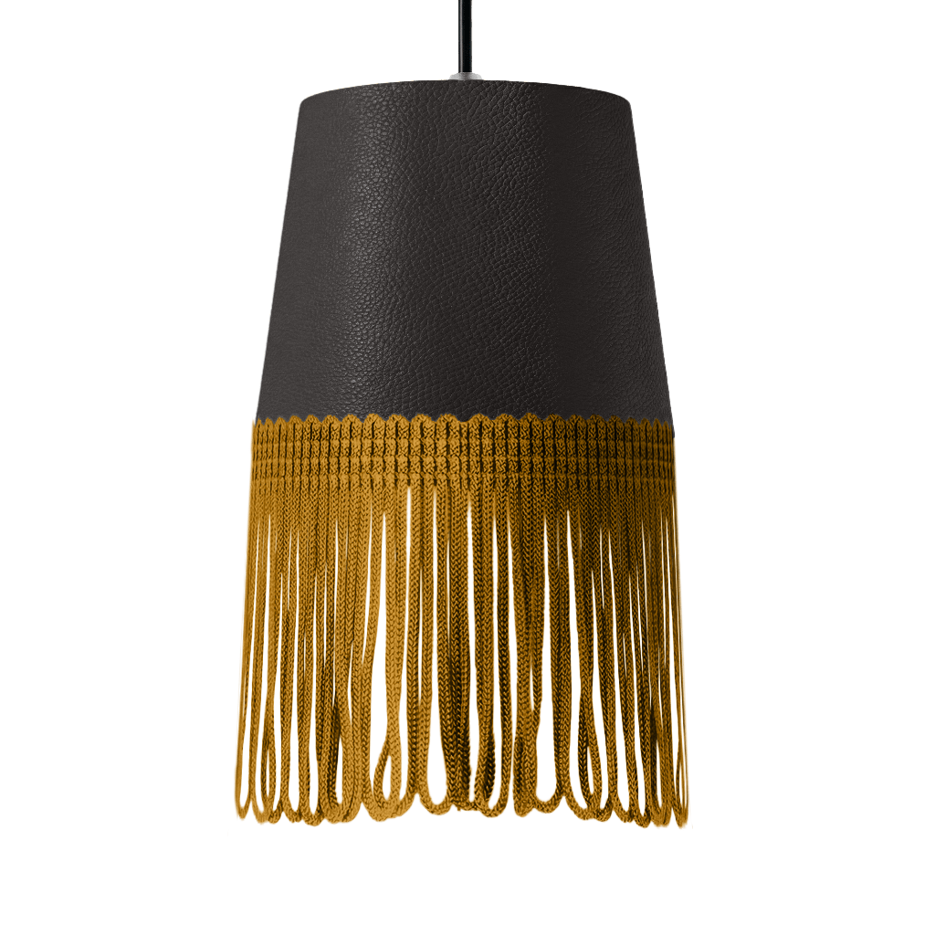 Lampe interiør nappa mørkegrå - Guld - KJoF - 5cm - 