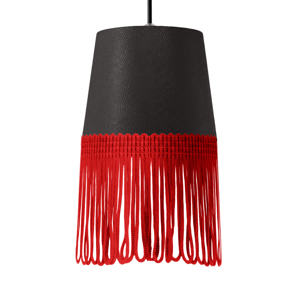 Lampe interiør nappa mørkegrå - Rød - KJoF - 5cm - 
