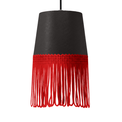 Lampe interiør nappa mørkegrå - Rød - KJoF - 5cm - 