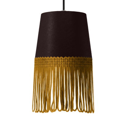 Lampe interiør nappa mokkabrun - Guld - KJoF - 5cm - 