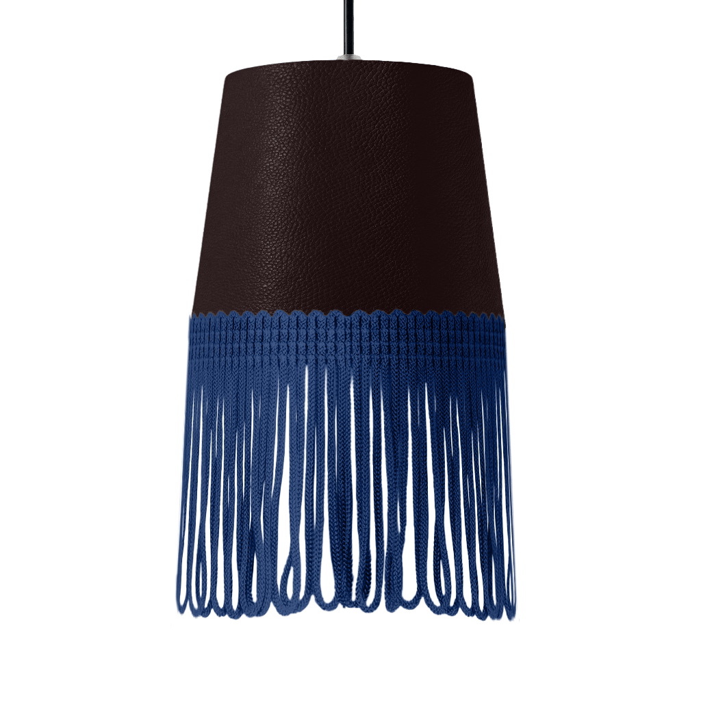 Lampe interiør nappa mokkabrun - Mørkeblå - KJoF - 5cm - 
