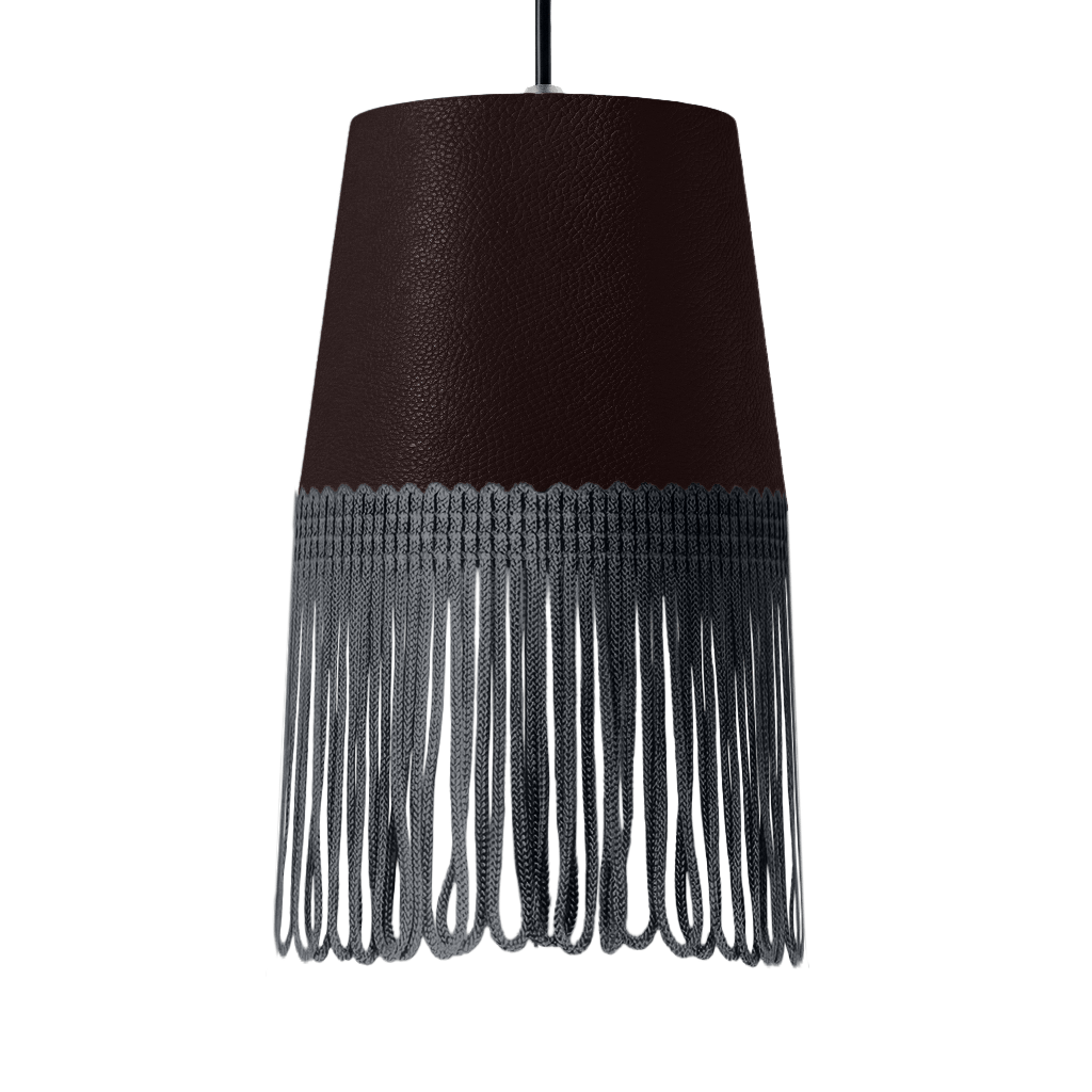Lampe interiør nappa mokkabrun - Mørkegrå - KJoF - 5cm - 