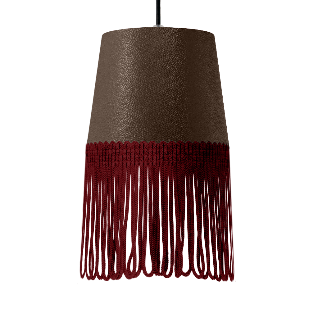 Lampe interiør nappa mudderbrun - Bordeaux - KJoF - 5cm - 