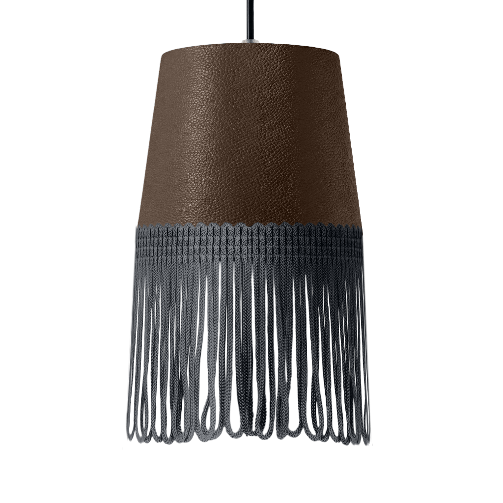Lampe interiør nappa mudderbrun - Mørkegrå - KJoF - 5cm - 