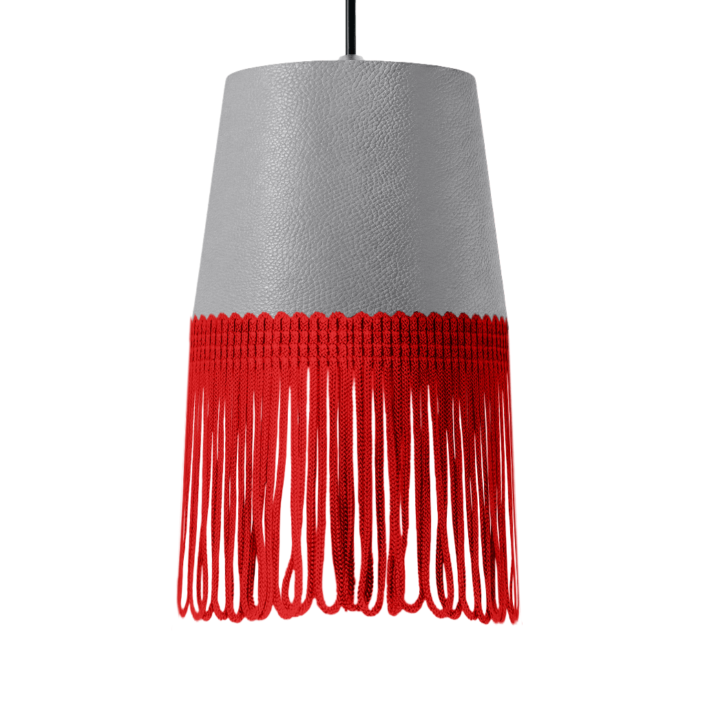 Lampe interiør nappa mussegrå - Rød - KJoF - 5cm - 