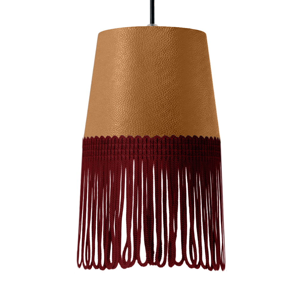 Lampe interiør nappa naturlæder - Bordeaux - KJoF - 5cm - 