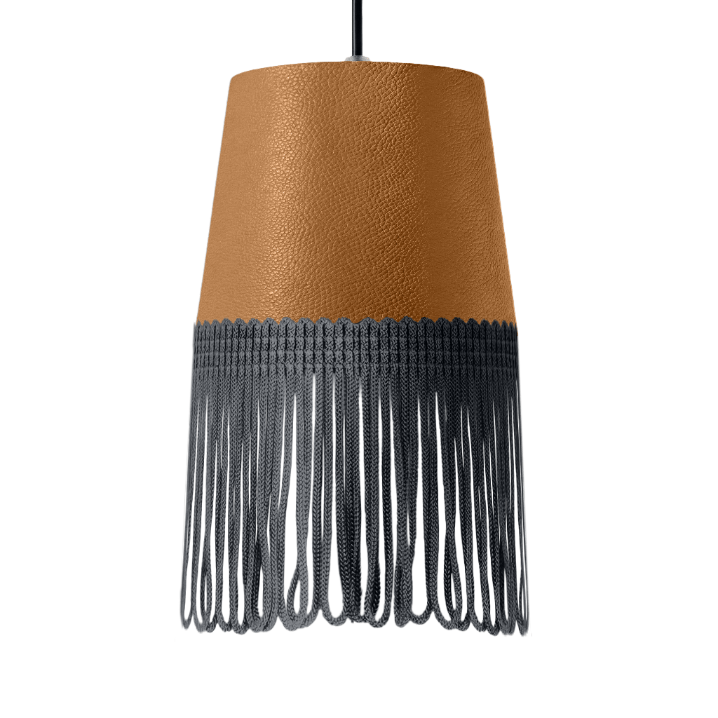 Lampe interiør nappa naturlæder - Mørkegrå - KJoF - 5cm - 