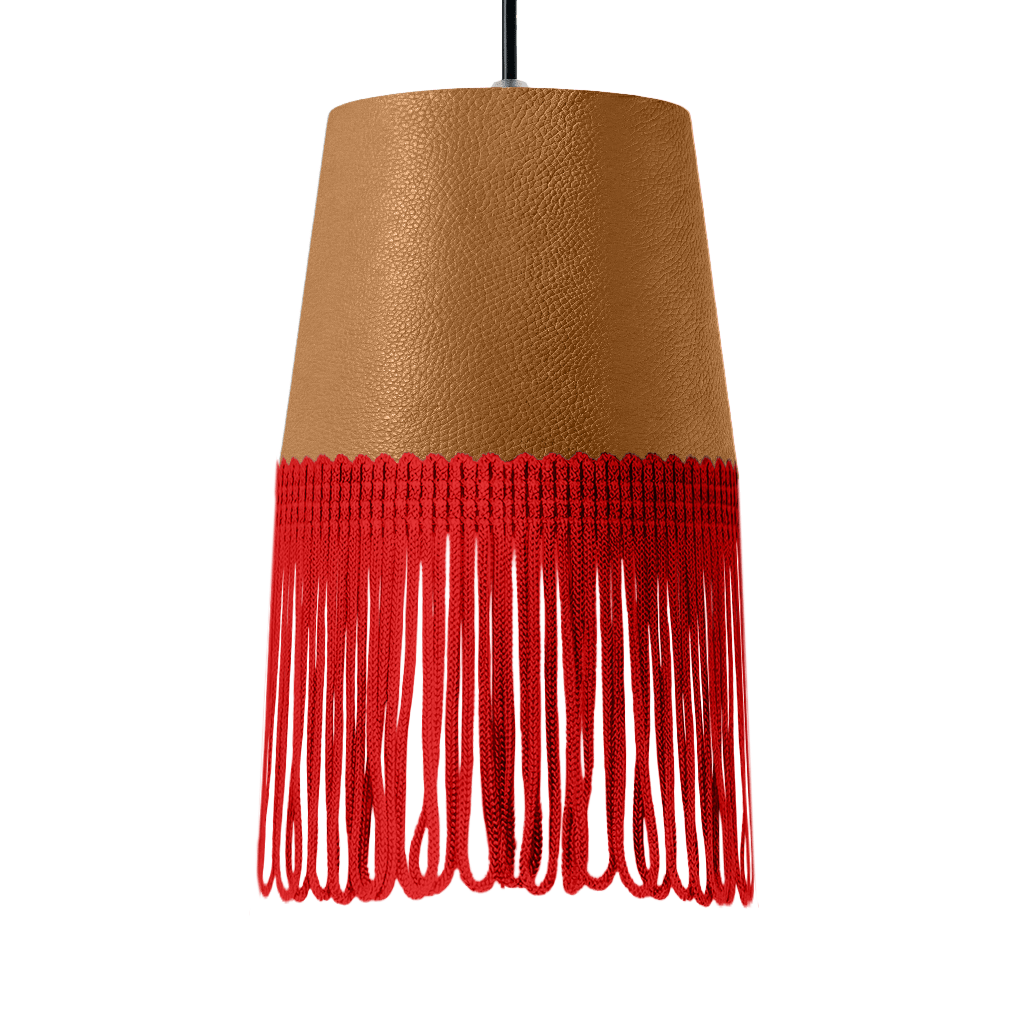 Lampe interiør nappa naturlæder - Rød - KJoF - 5cm - 