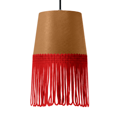 Lampe interiør nappa naturlæder - Rød - KJoF - 5cm - 
